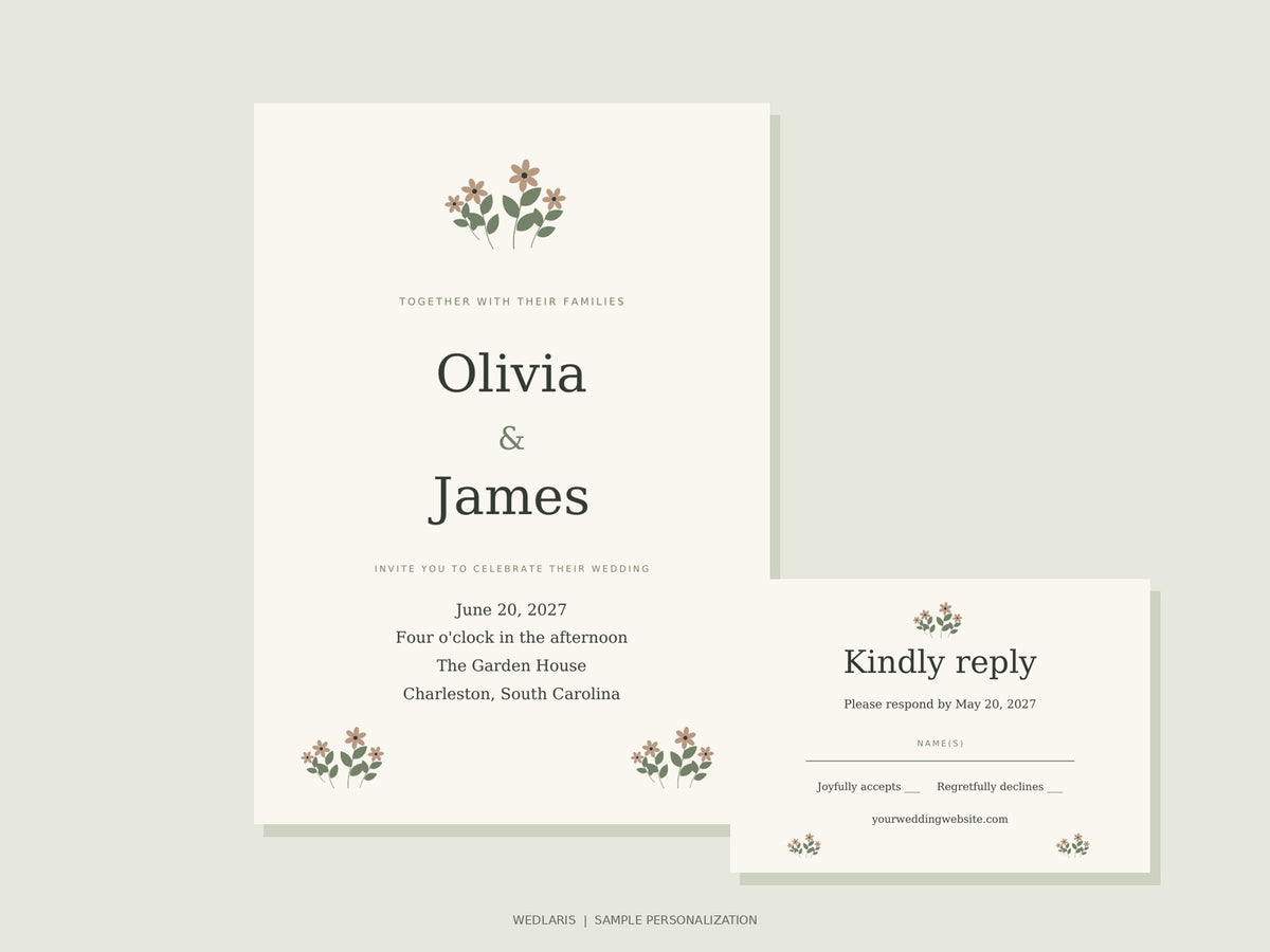 Wedlaris Signature Wildflower — Editable Canva Wedding Suite