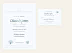 Coastal Blue Wedding Invitation + RSVP | Editable Canva Templates