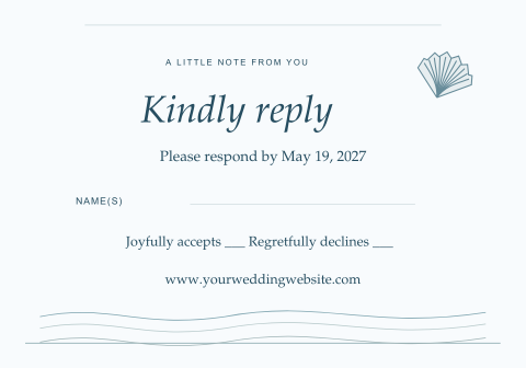 Coastal Blue Wedding Invitation + RSVP | Editable Canva Templates