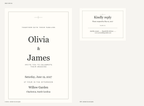 Modern Minimal Wedding Invitation + RSVP | Editable Canva Templates