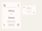Romantic Rose Wedding Invitation + RSVP | Editable Canva Templates