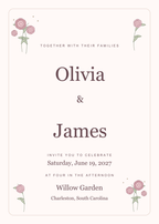 Romantic Rose Wedding Invitation + RSVP | Editable Canva Templates